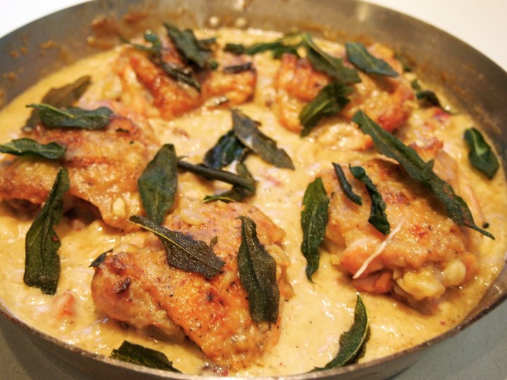 Chicken with Pancetta, Sage & White Beans