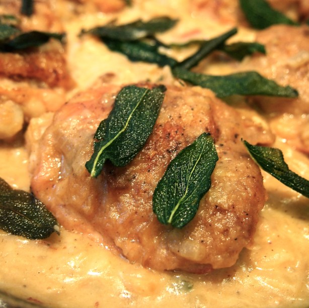 Chicken with Pancetta, Sage & White Beans