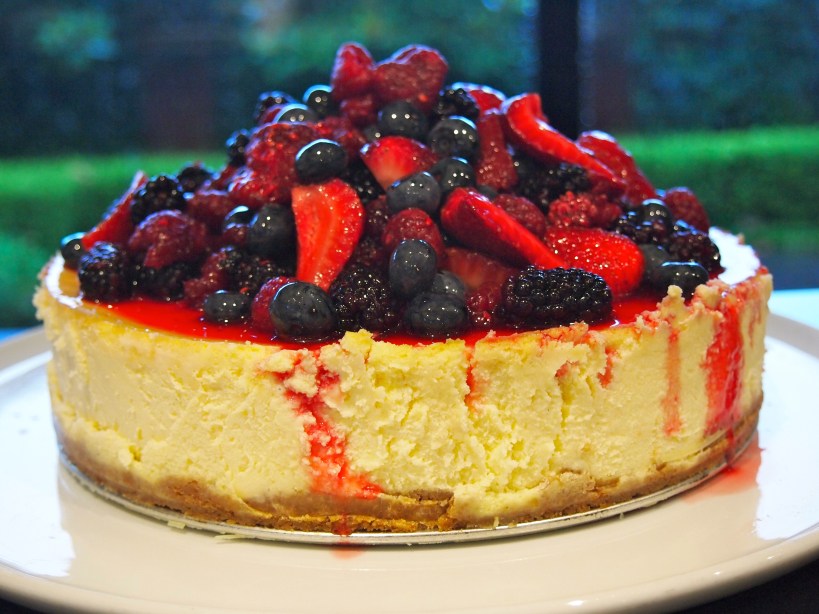 New Years Eve Dessert - Classic Cheesecake with Mixed Berry Topping