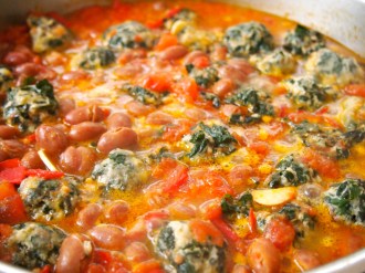 Ricotta Gnocchi with Tomato & Borlotti Bean Sauce