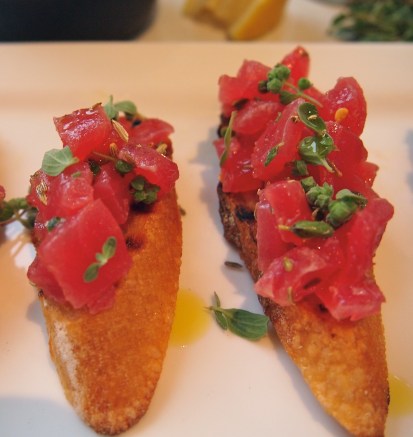 Tuna Crostini with Fennel Seeds, Chilli & Marjoram