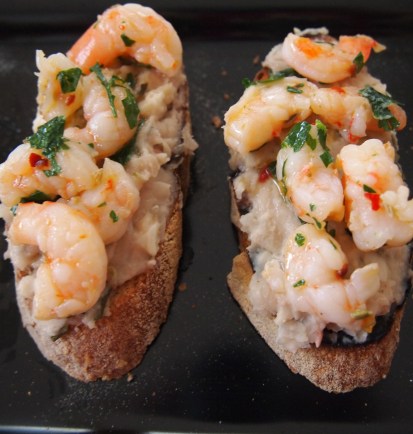 Prawn & Cannellini Bean Crostini