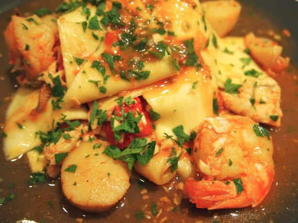 Rag Pasta with Seafood Sauce - Stracci con Ragu di Pesce