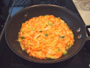 Frying Okonomiyaki