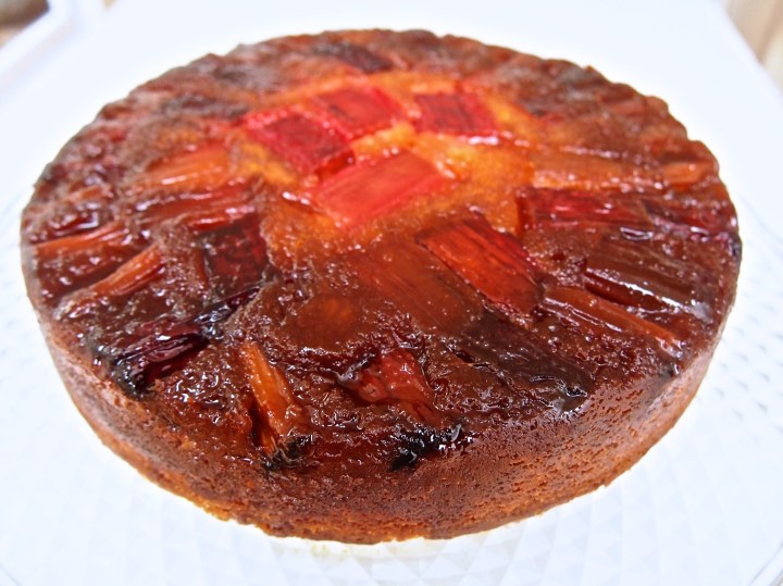 Caramelized Rhubarb Upside Down Cake