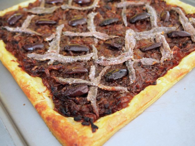 French Caramelised Onion, Anchovy & Olive Tart