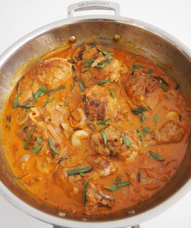 Patricia Wells Chicken with Tarragon & Sherry Vinegar