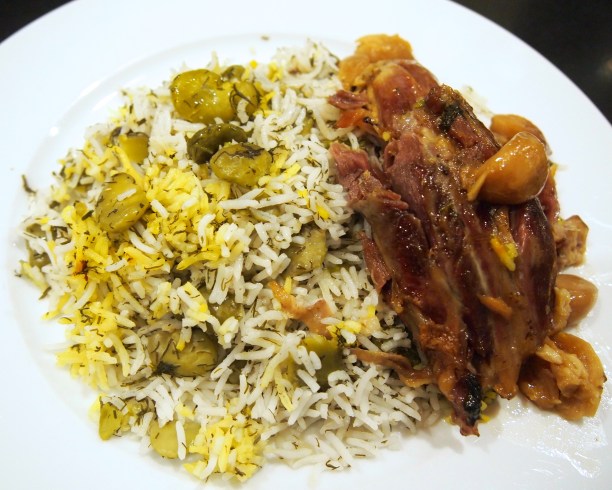 Persian Dill & Broad Bean Polow with Braised Lamb Shanks