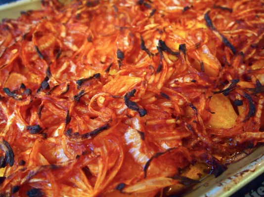 Turkish Sinkonta - Baked Pumpkin with Tomato Paste & Onions