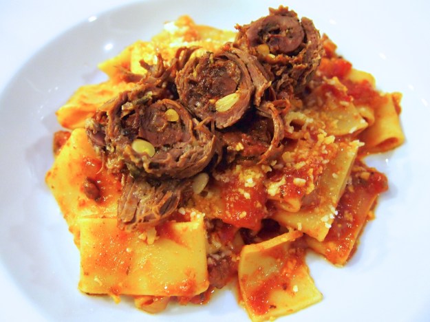 Braciole with Tomato Sauce & Pasta