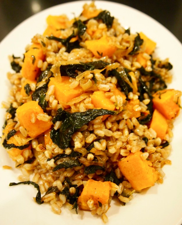 Suzzane Goin's Farro with pumpkin & Slow Cooked Cavolo Nero