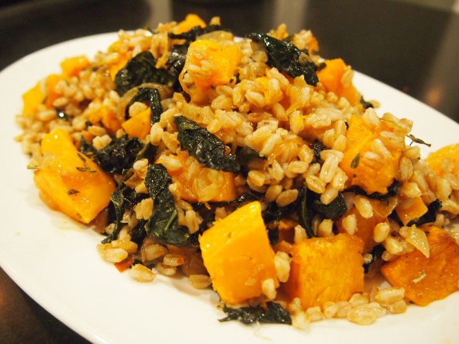 Suzanne Goin's Farro with pumpkin & Slow Cooked Cavolo Nero